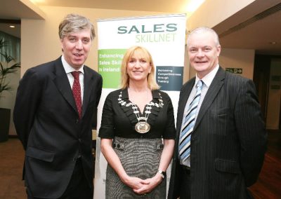 L to R., Guest Speaker, John Delaney FAI, Eleanor O'Kelly Lynch, Chairperson SII and Aidan Forde, Irish Examiner pictured at the Sales Institute of Ireland Business Breakfast at the Clarion Hotel. Picture, Tony O'Connell Photography.