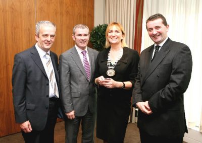 At the Clarion Hotel for the for the Sales Institute of Ireland, Munster Branch Breakfast Meeting were L to R., Hugh O'Brien AIB, Finbarr Lehane Hibernian Aviva, Eleanor O'Kelly Lynch, Chairperson of the SII, Munster Branch and Karl Flanagan OMF. Picture, Tony O'Connell Photography.