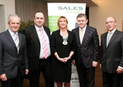 At the Clarion Hotel for the Sales Institute of Ireland Breakfast Meeting were L to R., Hugh O'Brien AIB, Enda Mc Donald 3 Ireland, Eleanor O'Kelly Lynch, Golden Apple Training and Chairperson of SII Munster Branch, Guest Speaker Dave Malone, Evolve Training and Ger Dowling. Picture, Tony O'Connell Photography.