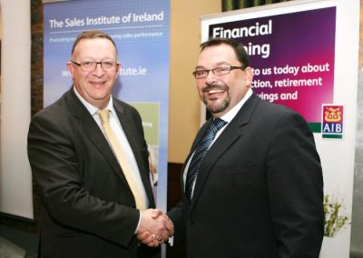 At Fota Island resort for the Sales Skills Series organised by the Sales Institute of Irelsnd were l to R., Bob Hoffman, Sales Institute of Ireland and Colin Morehead AIB. Picture, Tony O'Connell Photography.