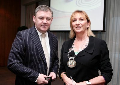 At the Clarion Hotel for the Institute of Ireland Munster Branch Breakfast Meeting were L to R., Dave Malone, Evolve Training (Guest Speaker) and Eleanor O'Kelly lynch, Golden Apple Training and Chairperson of SII. Picture, Tony O'Connell Photography.