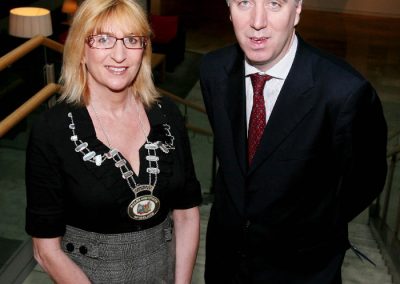 Eleanor O'Kelly Lynch, Chairperson Sales Institute of Ireland, southern Region and John Delaney, CEO Football Association of Ireland, ( Guest Speaker ) at the SII Business Breakfast at the Claron Hotel. Picture. Tony O'Connell Photography.