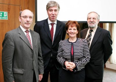 At the Clarion Hotel for the Sales Institute of ireland Business Breakfast were L to R., Ger Dowling SII, John Delaney, CEO FAI ( Guest Speaker ), Mary Harney, Mary Harney Health & Safety Training and Finbarr Moloney, Insurance Institute of Cork. Picture, Tony O'Connell Photography.